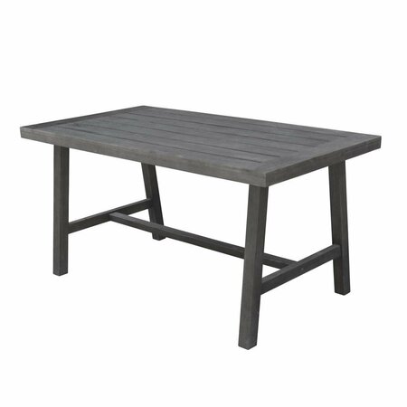 GFANCY FIXTURES 29 x 59 x 32 in. Dark Gray Dining Table with Leg Support GF3663249